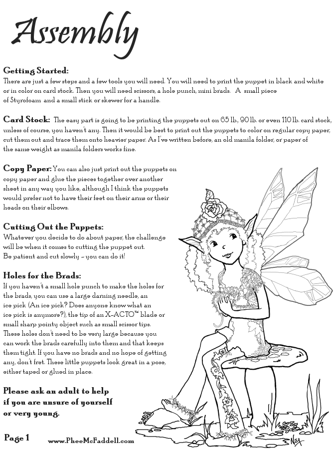 Fairy Puppet Instructions www.pheemcfaddell.com